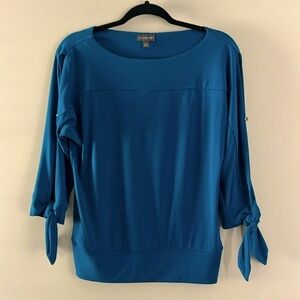 The Limited Women's Shirt Top Arm Sleeves Slits Size Small Teal